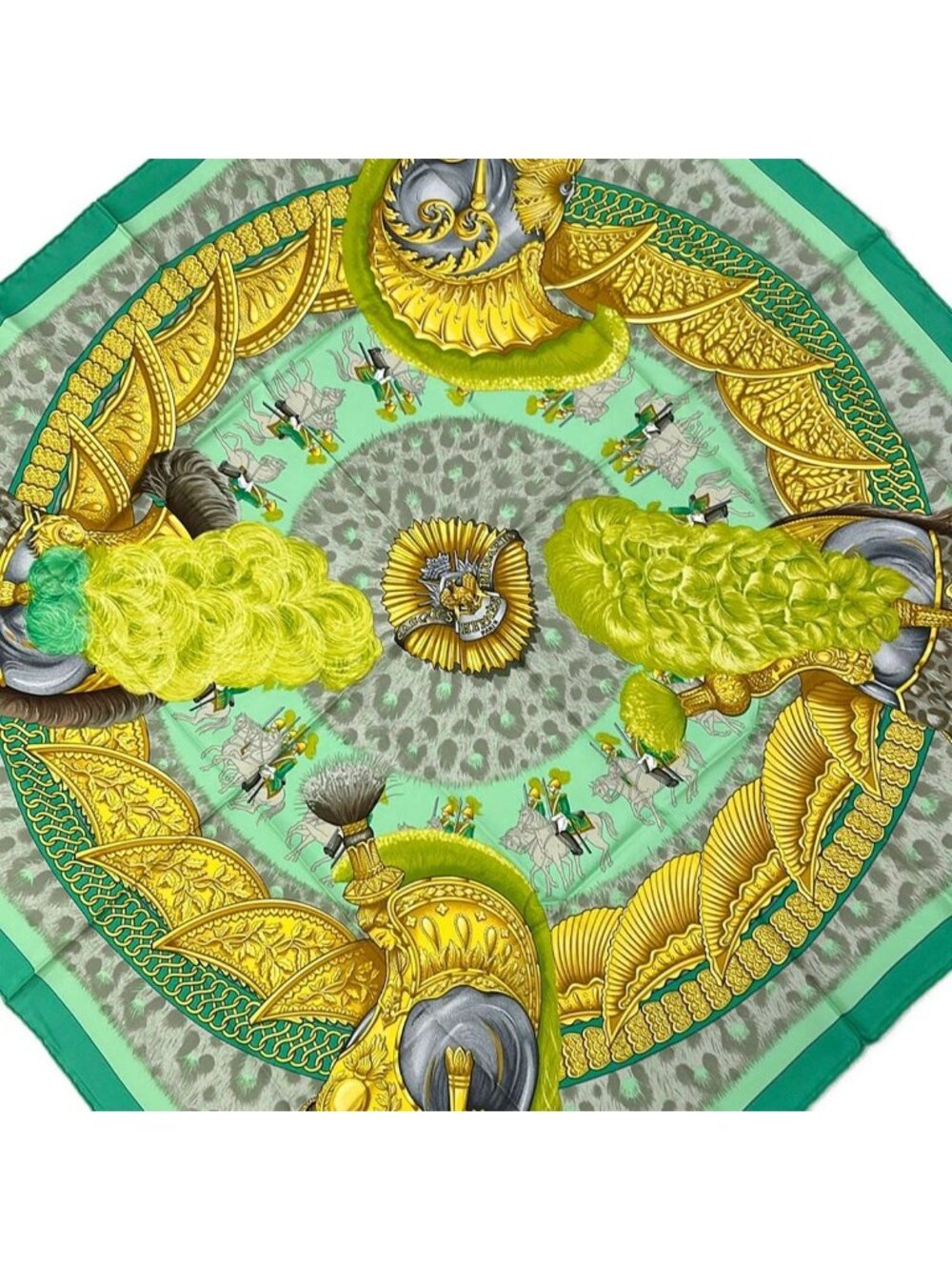 Hermes Scarf Carre 90 Green Multi